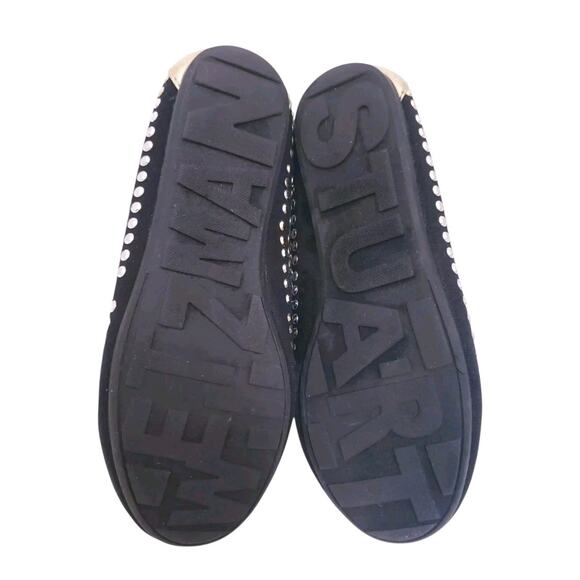 Stuart Weitzman Fannie Tara Flat, Size Girl US 2, Black/Multi Studs Formal Shoes - Picture 6 of 6